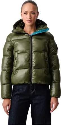 Save The Duck Biddy Giacca con Cappuccio - - Jackets - Donna - Verde - 2XL