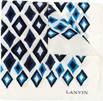 Lanvin Silk Scarf with Geometric Diamond Pattern