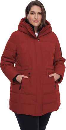 Alpine North KOOTNEY PLUS SIZE - Vegan Down Mid-Length Parka Coat in Crimson at Nordstrom, Size 2X