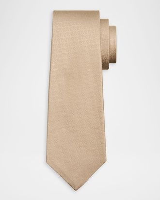 Kiton Men & apos;s Tonal Jacquard Silk 7-Fold Tie