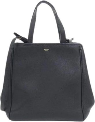 Celine Pre-owned Small Fold Cabas Calf Tote Bag - Dames - Vintage Handtas - Zwart - ONE Size - Leer - Vintage