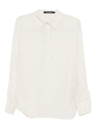 Karl Lagerfeld logo jacquard blouse - Neutrals