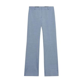 Brooks Brothers Straight Wool Blend Broeken - Dames - Straight fit broeken - Blauw - XS - Wol - Broeken
