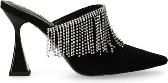 Karl Lagerfeld Mules Debut II con frange 90mm - Nero