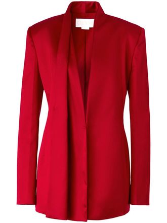 Genny satin-finish blazer - Red
