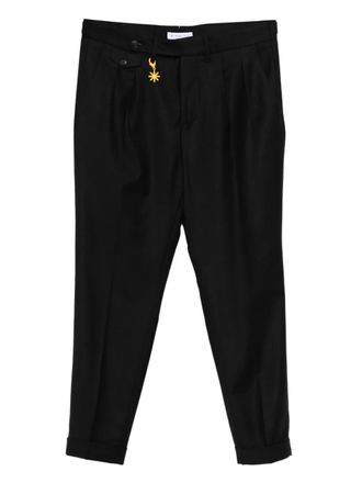 Manuel Ritz double-pleat flannel trousers - men - Wool/Elastane - 50 - Black