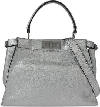 Fendi 2017 Peekaboo leather tote bag - Silver