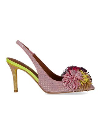 Kurt Geiger D&Eacute;COLLET&Eacute; SLINGBACK POM POM ROSA KURT GEIGER