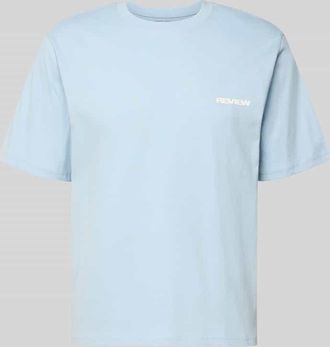 Review T-Shirt mit Logo und Rundhalsausschnitt in Hellblau, Gr&ouml;&szlig;e XXL