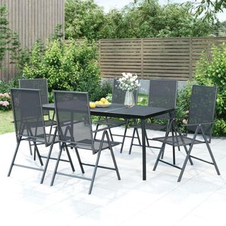 vidaXL Vidaxl - Juego De Comedor De Jard&iacute;n 7 Piezas Acero Gris Antracita