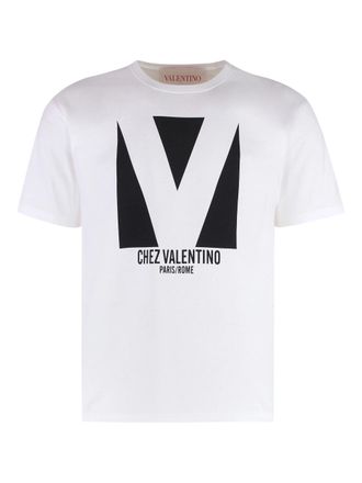 Valentino Mens Chez Print Jersey T-Shirt in White Cotton - Size X-Large