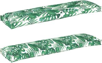 vidaXL Juego De Cojines De Paleta Floral 2 Pcs Estampado De Hojas Vidaxl