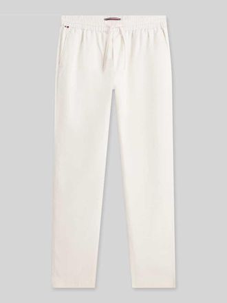 Tommy Hilfiger Tapered Chino aus Leinen-Mix mit Tunnelzug Modell HARLEM in Offwhite, Gr&ouml;&szlig;e 36/34