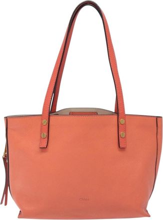 Chloé Dylan Orange Leather Tote Bag (Pre-Owned)