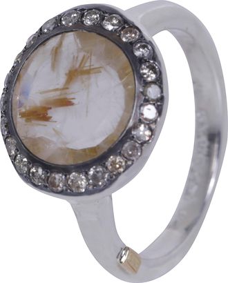 Rosa Maria Ring With Diamonds And Rutilated Quartz Julia 3 V