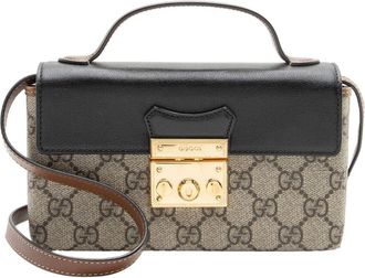 Gucci Black Gg Supreme Canvas Padlock Mini Top Handle (Authentic Pre-Loved)