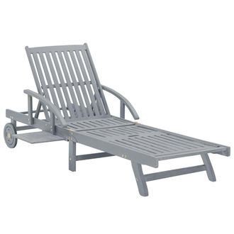 vidaXL Vidaxl - Tumbona De Jard&iacute;n De Madera De Acacia Maciza Gris