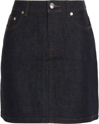 A.P.C. Blue Jupe Standard denim skirt