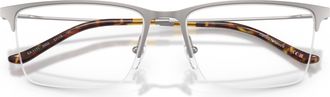 Emporio Armani 0ea1171 Semi-Rimless Metal Frame Eyeglasses with Tortoiseshell Tips