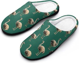 Generic Ostrich Funny Mens Cotton Slippers Shoes Novelty Soft Non-Slip Sole Home Shoe