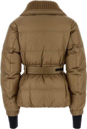 Moncler Womens Jacket Down Beige Nylon