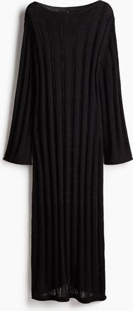 H&M Strickkleid im Leiterstich-Look - Schwarz