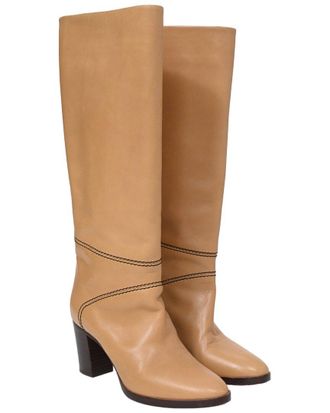 Chloé Womens Leather Knee-High Riding Heeled Boot (Authentic Pre-Loved)