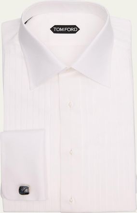 Tom Ford Mens French Cuff Pleated Dress Shirt