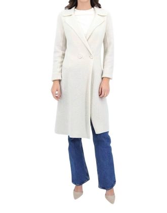 La Petite Robe Di Chiara Boni Angelique Wool Lana Coat In Winter White