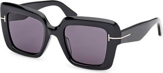 Tom Ford Esme Smoke Square Ladies Sunglasses FT1157-F 01A 52