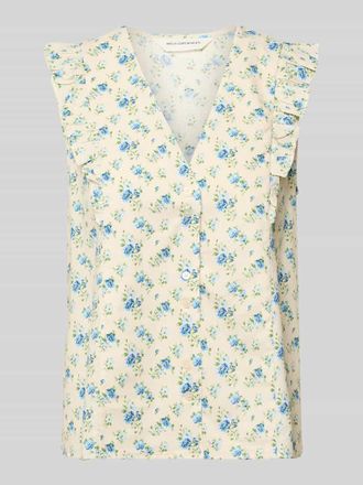 Moss Copenhagen Regular Fit Bluse aus Leinen-Mix Modell Solfried in Offwhite, Gr&ouml;&szlig;e XL