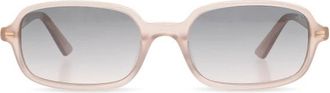 Chlo&eacute; Rechthoekige Zonnebril - Dames - Zonnebrillen - Beige - 53 MM - Leer - Accessoires