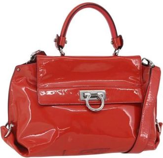 Ferragamo Pre-owned Coated Canvas Handtas - Dames - Vintage Handtas - Rood - ONE Size - Vintage