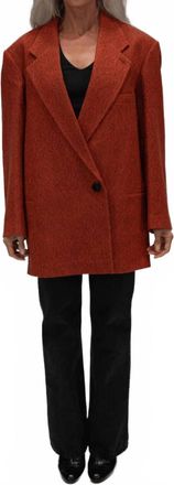 Alysi Maxi Blazer Coat In Orange