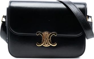 Celine Borsa a tracolla Classique Triomphe in pelle di vitello lucida 2022 - Nero