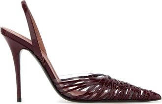 Amina Muaddi Lori Sling - Dames - Sandalen met hakken - Rood - 40 EU - Schoenen