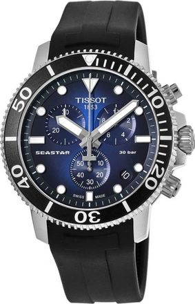 Tissot Seastar 1000 Chronograph Blue Dial Rubber Strap Mens Watch T120.417.17.041.00