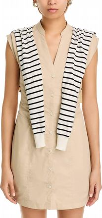 Derek Lam Lotte Mixed Media Dress In Safari