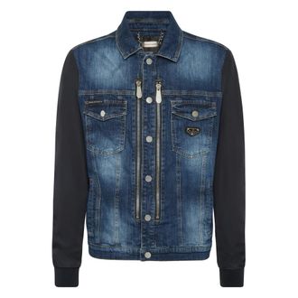 Philipp Plein Composed Denim Zip Jacket College - Heren - Spijkerjassen - Blauw - M - Denim - Jassen