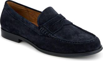 Jones Bootmaker Mens Quadir Slip On Leather Penny Loafers - Navy - Size UK 10