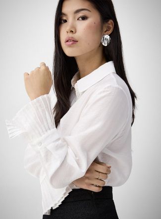 Vero Moda Womens Pleated-cuff crinkled blouse