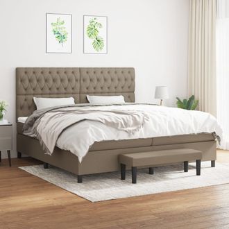 vidaXL Vidaxl - Cama Box Spring Con Colch&oacute;n Tela Gris Taupe 200x200 Cm