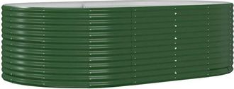 vidaXL Arriate de jardín verde 212x140x68 cm acero galvanizado vidaXL