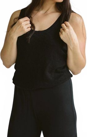 La Made Neveah Sweater Knit Tank In Black