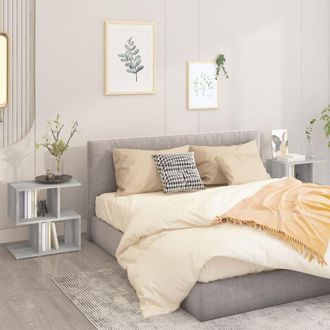 vidaXL Vidaxl - Mesitas Noche 2 Uds Contrachapada Gris Sonoma 50x30x51,5 Cm