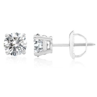 MAX + STONE Certified 14k White Gold Lab Grown Diamond Solitaire Stud Earrings (1.0 ct. tw)