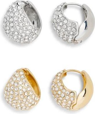 Tasha 2-Pack Stone Droplet Hoop Earrings in Gold/silver at Nordstrom Rack