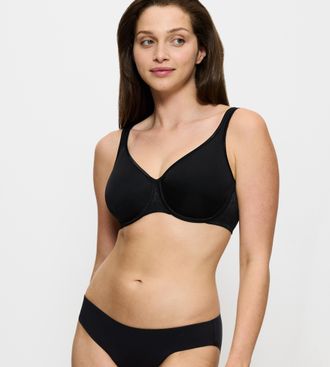 Triumph Minimizer-BH TRIUMPH Comfort Minimizer, Damen, Gr. 75, Cup C, schwarz, Microtouch, Obermaterial: 71% Polyester, 18% Polyamid, 11% Elasthan (LYCRA), le