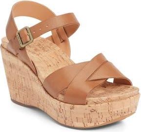 Kork-ease Ava 2.0 Platform Wedge Sandal in Brown Leather at Nordstrom Rack, Size 10
