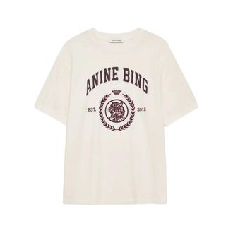 Anine Bing Tops, Dames, Beige, XS, Katoen, Shelley Tee